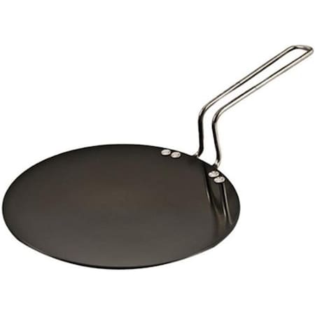 Hawkins L53 Futura Hard Anodised Concave Tava Griddle 8 In. - 4.06mm With Steel Handle